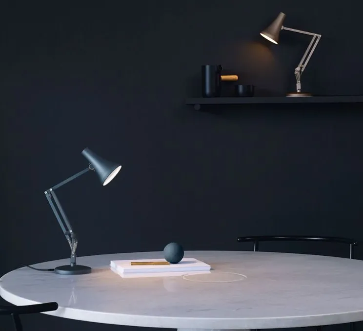 Lampe de bureau, 90 mini mini, bleu gris, LED, 3000K, 470lm, L38cm, H32cm - Anglepoise