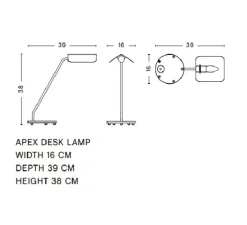 Lampe de bureau, Apex, blanc, L16cm, H38cm - HAY