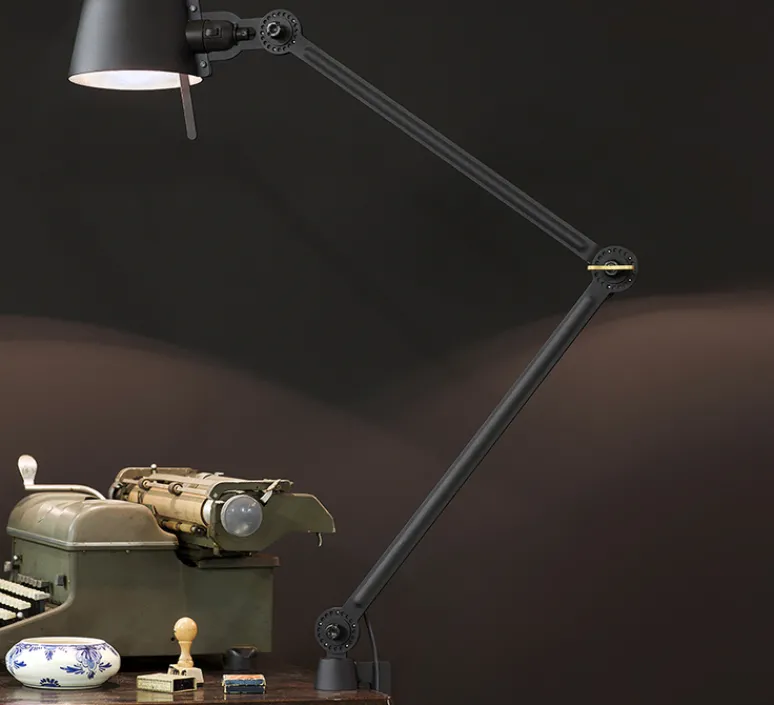Lampe*Tonone Lampe de bureau, Bolt, 2 bras, à pince, , L9cm, H96cm - noir fumé