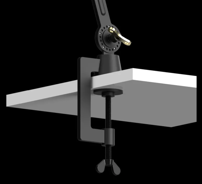 Lampe*Tonone Lampe de bureau, Bolt, 2 bras, à pince, , L9cm, H96cm - noir fumé