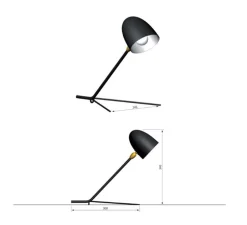 Lampe de bureau, Cocotte, noir, H34cm - Serge Mouille