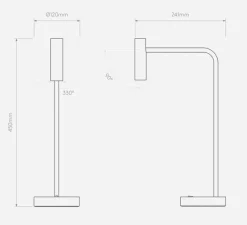 Lampe*Astro Lampe de bureau, Enna Desk Led, , LED, 2700K, 124 lm, L12cm, H45cm - nickel