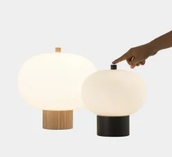 Lampe*LEDS C4 Lampe de bureau, Ilargi, , LED, dim, 2700k, 716 lm, Ø32cm, P31cm - bois