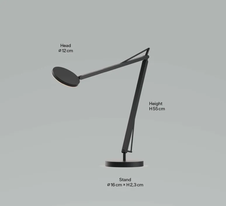 Lampe*GRAU Lampe de bureau, John, , LED, dim, 3500K, 1000 lm, L16cm, H55cm - blanc