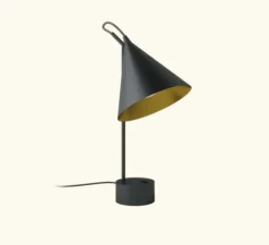 Lampe*Robin Lampe de bureau, Lampe à poser Rubi, , Ø20cm, H44cm - noir et or