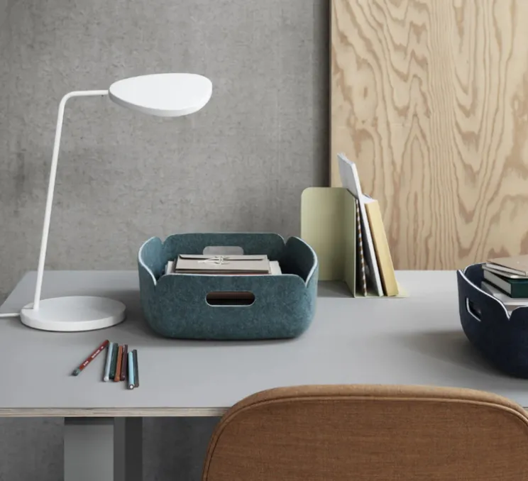 Lampe de bureau, Leaf, blanc, 2700K, 370lm, H41,5cm - Muuto