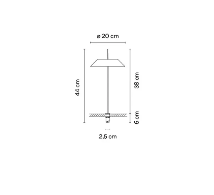 Lampe de bureau, Mayfair Mini, boulonné sans socle, blanc chaud, LED, 2700K, 223 lm, Ø20cm, H38cm - Vibia