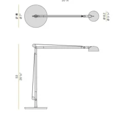 Lampe de bureau, Opuntia, blanc, IP40, L18cm, H53cm - Panzeri