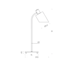 Lampe de bureau, réédition de Charlotte Perriand, vert, L15cm, H51cm - Nemo Lighting