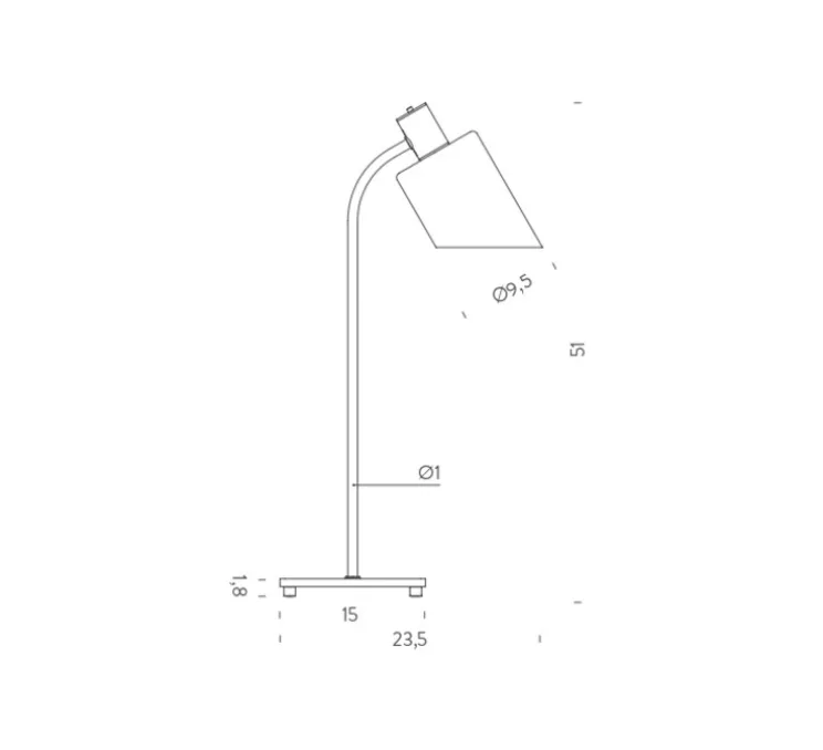 Lampe de bureau, réédition de Charlotte Perriand, rouge, L15cm, H51cm - Nemo Lighting