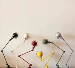 Lampe de bureau, Signal 2 bras, SI333, rouge, brillant, Ø16cm, H60cm - Jieldé