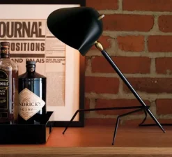 Lampe de bureau, Tripode, noir, H35cm - Serge Mouille