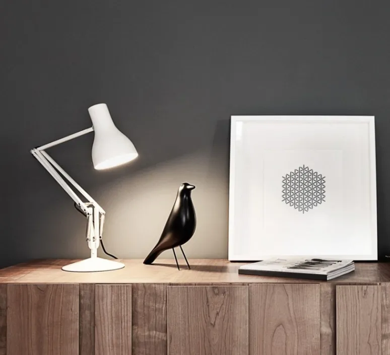Lampe|Enfants*Anglepoise Lampe de bureau, Type 75, alpin, Ø14cm, H57cm - blanc