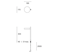 Lampe de bureau, w182 Pastille p2, blanc, LED, dim, 2700K, 457 lm, L19,6cm, H40,4cm - Wastberg