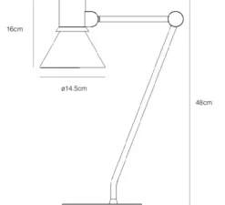 Lampe|Enfants*Anglepoise Lampe de bureau,TYPE 80, , L32cm, H48cm - gris clair mat