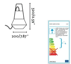 Lampe de jardin, baladeuse, Cat, rouge, H32cm - FARO