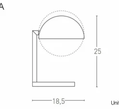 Lampe, MJA, Jaques Adnet, chrome, câble USA, H25cm, L18.5cm - LUMEN CENTER ITALIA