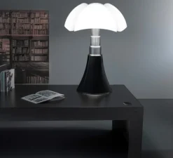 Lampe, PIPISTRELLO, medium, LED, 2700K, 900lm, Dim, marron foncé, H62cm, Ø40cm - Martinelli Luce