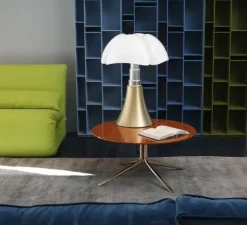 Lampe, PIPISTRELLO, medium, LED, 2700K, 850lm, variation, laiton satiné, H62cm, Ø40cm - Martinelli Luce