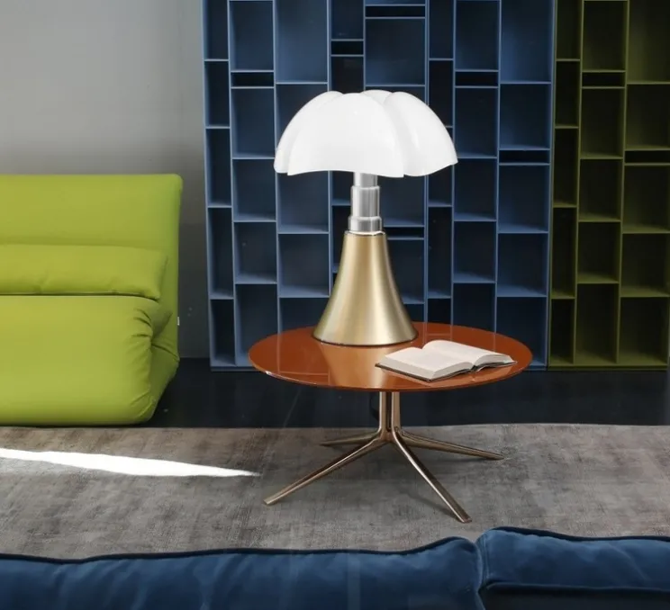 Lampe, PIPISTRELLO, medium, LED, 2700K, 850lm, variation, laiton satiné, H62cm, Ø40cm - Martinelli Luce