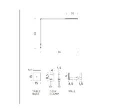 Lampe*Nemo Lighting Lampe, Untitled Linear, , L66cm, H50cm - noir