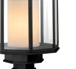 Suspension*Eichholtz Lanterne, Monticello M, , Ø32,5cm, H69cm - noir, verre transparent