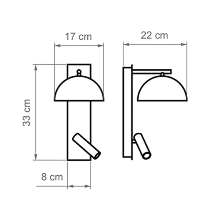 Applique*Luxcambra Liseuse, Absis A Reader, vertical, , L17cm, H33cm - blanc, terracotta