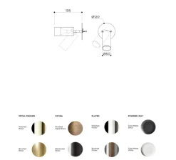 Applique*Contain Liseuse, Applique murale, Book XL, brossé, L19cm, Ø6cm - laiton