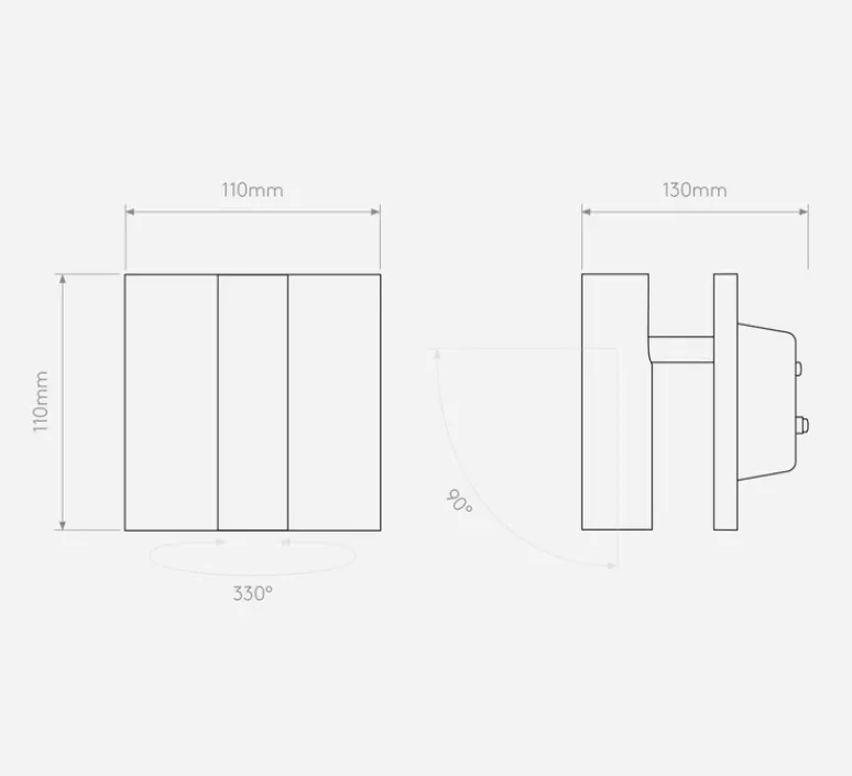 Applique*Astro Liseuse, Enna square, sans interrupteur, , LED, 2700K, 111 lm, L11cm, H11cm - (100 pièces minimum) bronze