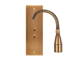 Liseuse et interrupteur, Confidence, Etroit-long, Vieux bronze, Va-et-vient x2, Liseuse x1, Laiton, À vis, L4cm, H12,5cm - Modelec