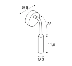 Liseuse, Karpo goose, noir, LED, dim, 3000K, 380 lm, Ø3cm, H22,5cm - SLV