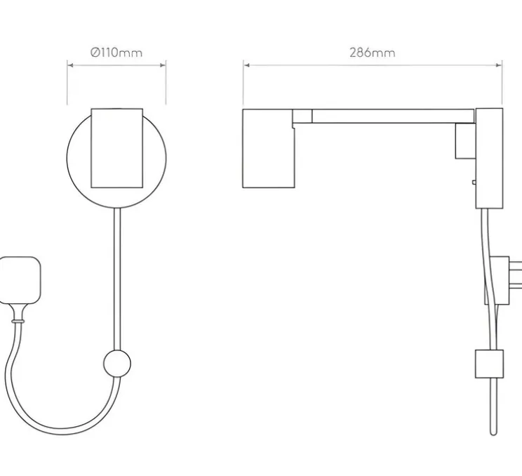 Liseuse murale, Ascoli Swing Plug In, blanc mat, L11cm, H11cm - Astro