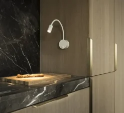 Applique*SLV Liseuse murale, Dio Flex Plate, , LED, 3000K, 100 lm, Ø9cm, H49,8cm - blanc