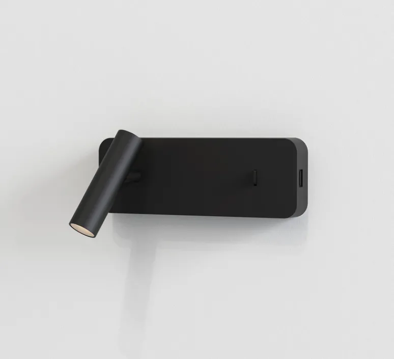 Applique*Astro Liseuse murale, Enna Surface USB, , LED, 2700K, 134 lm, L8cm, H22,5cm - noir mat