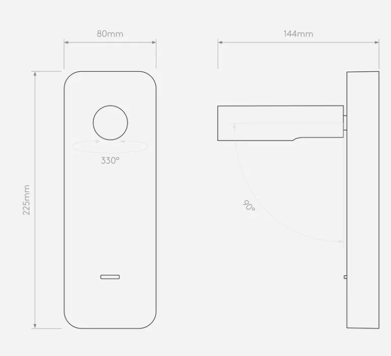 Applique*Astro Liseuse murale, Enna Surface USB, , LED, 2700K, 134 lm, L8cm, H22,5cm - noir mat