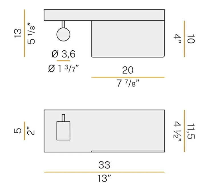 Liseuse murale, Jay, gauche, blanc, LED, 2700K, 750lm, L33cm, H11,5cm - Panzeri