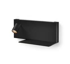 Liseuse murale, Jay, gauche, noir, LED, 2700K, 750lm, L33cm, H11,5cm - Panzeri