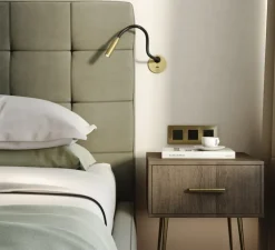 Liseuse murale, Lucca, encastrée, avec interrupteur, or mat, noir, LED, 2700k, 124 lm, Ø8,5cm, H40,4cm - Astro