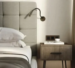 Applique|Lampe*Astro Liseuse murale, Lucca, encastrée, avec interrupteur, , LED, 2700k, 124 lm, Ø8,5cm, H40,4cm - bronze