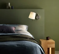 Liseuse murale, Mitsu Swing Arm, nickel mat, abat jour blanc brillant, L17,3cm, H21,8cm - Astro