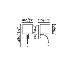 Applique*Faro Liseuse murale, Tira, , L18cm, H48cm - blanc mat