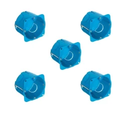 Accessoires*Vimar Lot de 5 Boîtiers d'encastrement, Standard, Rond, Cloison sèche, Azur, L7,1cm, H5cm -