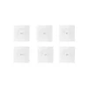 Interrupteur*Fontini Lot de 6, Interrupteur, DOM, Simple, Blanc, Va-et-vient x1, Blanc, L7,1cm, H7,1cm -