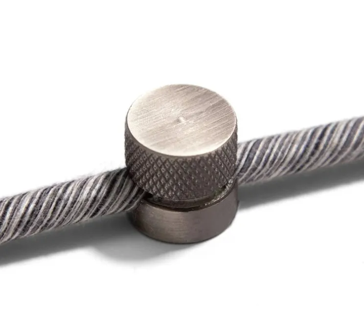 Lot de 2 passe-câbles pour décentralisation murale, Sarè, titane satiné, ø1,6cm, H1,5cm - Creative Cables