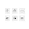 Prise*Fontini Lot de 6, Prise, DOM, Simple, Blanc, Prise-2P+T x1, L7,1cm, H7,1cm -