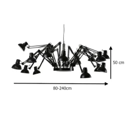 Lustre, 16 bras, Dear Ingo, noir, Ø73cm, H68cm - Moooi