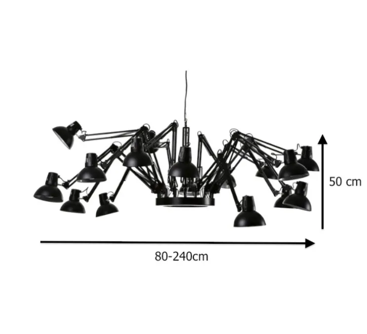 Lustre, 16 bras, Dear Ingo, noir, Ø73cm, H68cm - Moooi