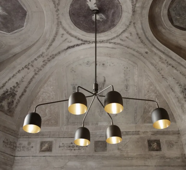 Suspension*Gubi Lustre 6 bras, Howard, , L133,6cm, H60,4cm - bronze, laiton