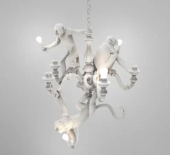 Lustre 5, Singe, Monkey chandelier, blanc, 2400k, 20W, L80cm, H105cm - Seletti