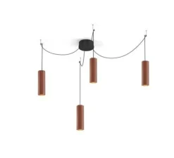 Suspension*Wever&Ducré Lustre, 4 suspensions, HEXO MULTI 3.0 PAR16, , H30cm, Ø7,7cm - cuivre